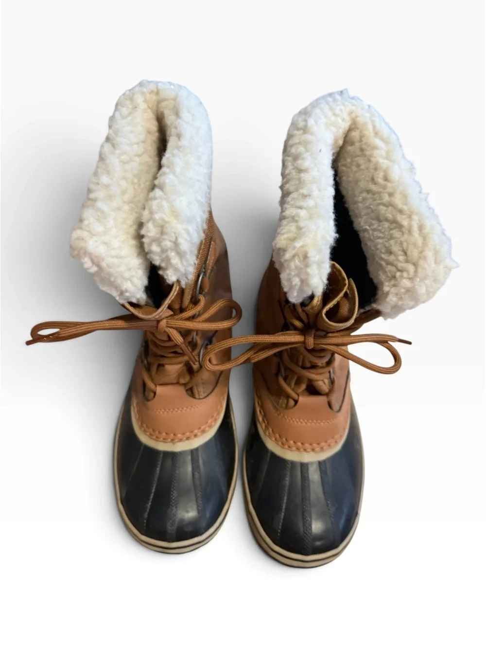 Sorel Winter Carnival Waterproof Snow Boots Camel Brown Tan Black Size 7
